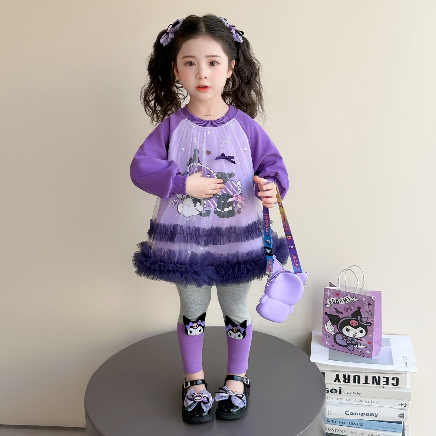 女童库洛米网纱套装春2026新款儿童洋气打底裤两件套宝宝春秋衣服