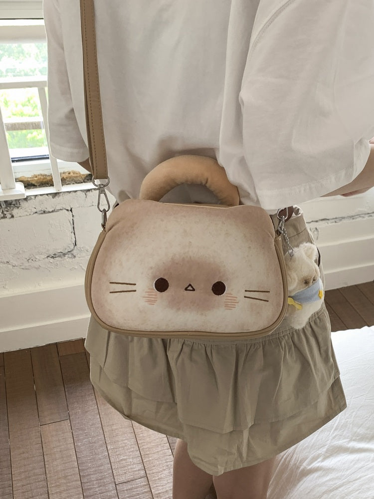 ねこトースト猫グッズキャットショルダーバッグ|小さめ手提げ&斜めがけOK