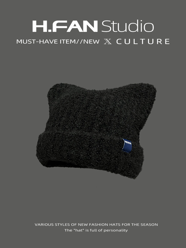 韓国風ふわふわ猫耳ニット帽|柔らかくて暖かい トレンド感抜群の冷帽