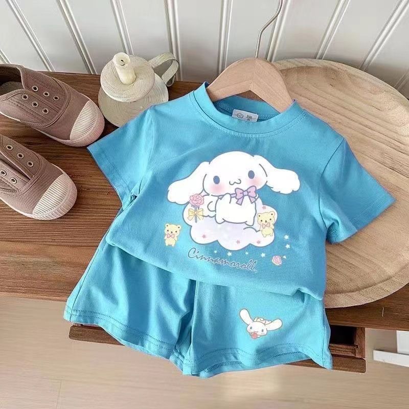 SNS映え!クロミマイメロディシナモロール女児夏用キャラクターセットアップ