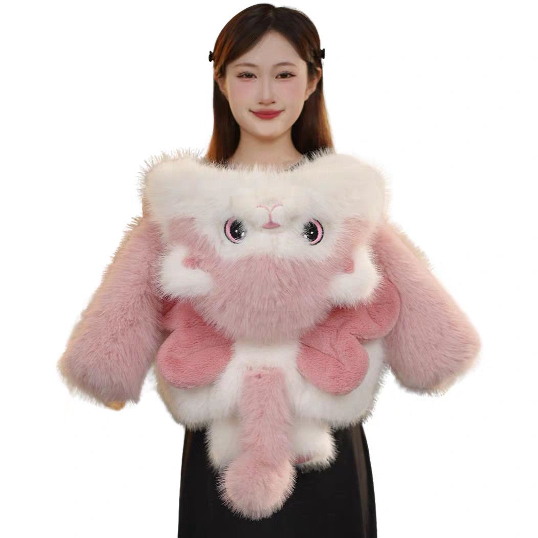 男女童冬装时髦洋气仿皮草外套儿童可爱卡通毛毛衣加绒冬季上衣潮