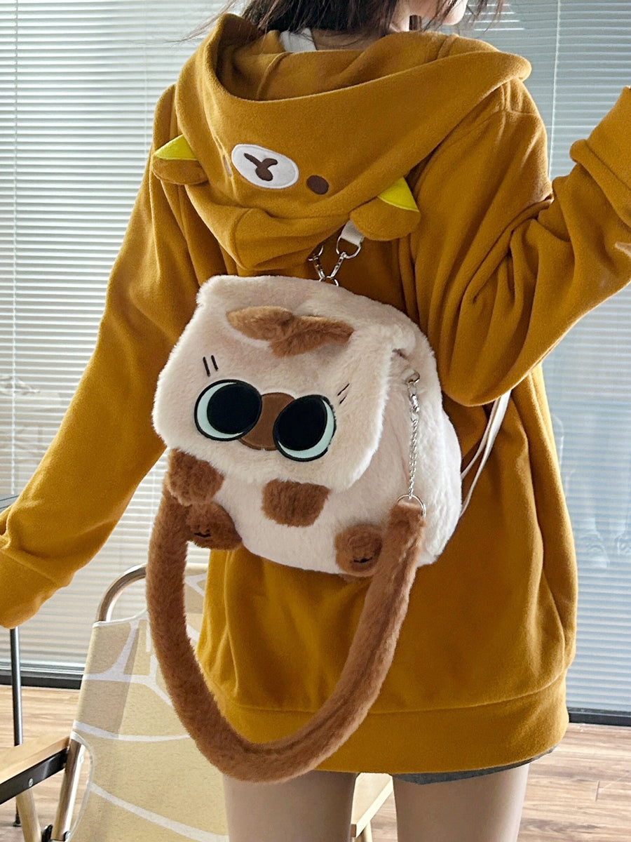 まめねこぬいぐるみ猫グッズリュック|通学・通勤に便利な2WAYタイプ
