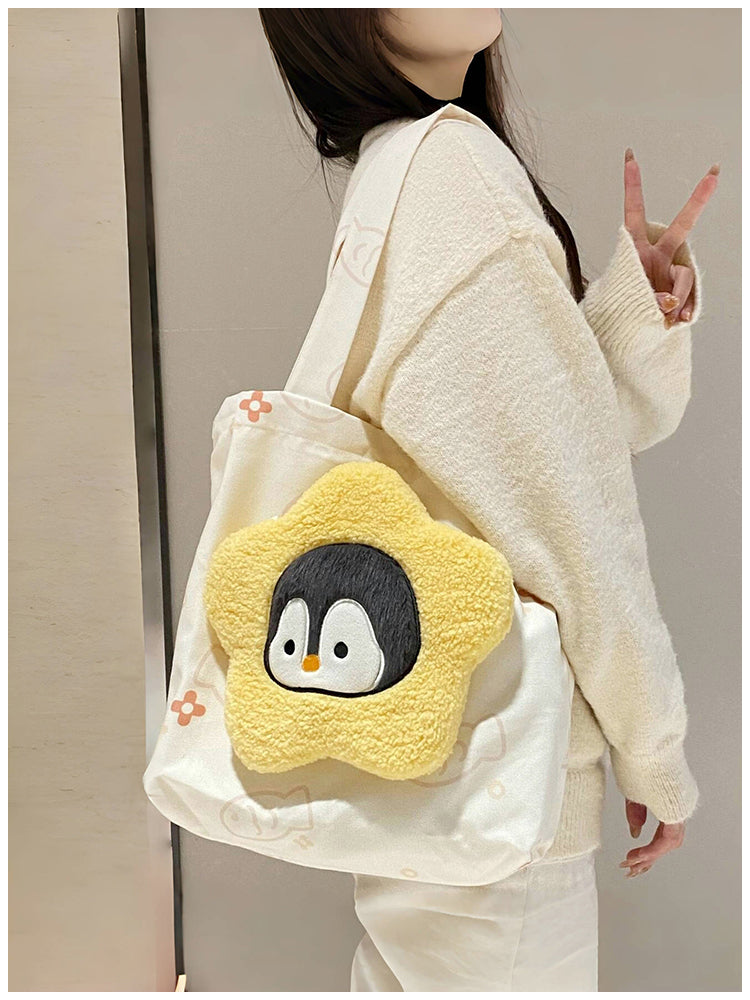 ペンギンぬいぐるみ×キャンバストートセット|授業もお出かけもOK