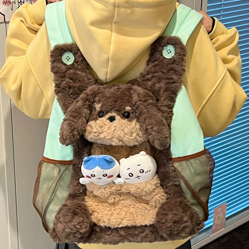 Penguin Plush Backpack | Cute and fluffy student bag