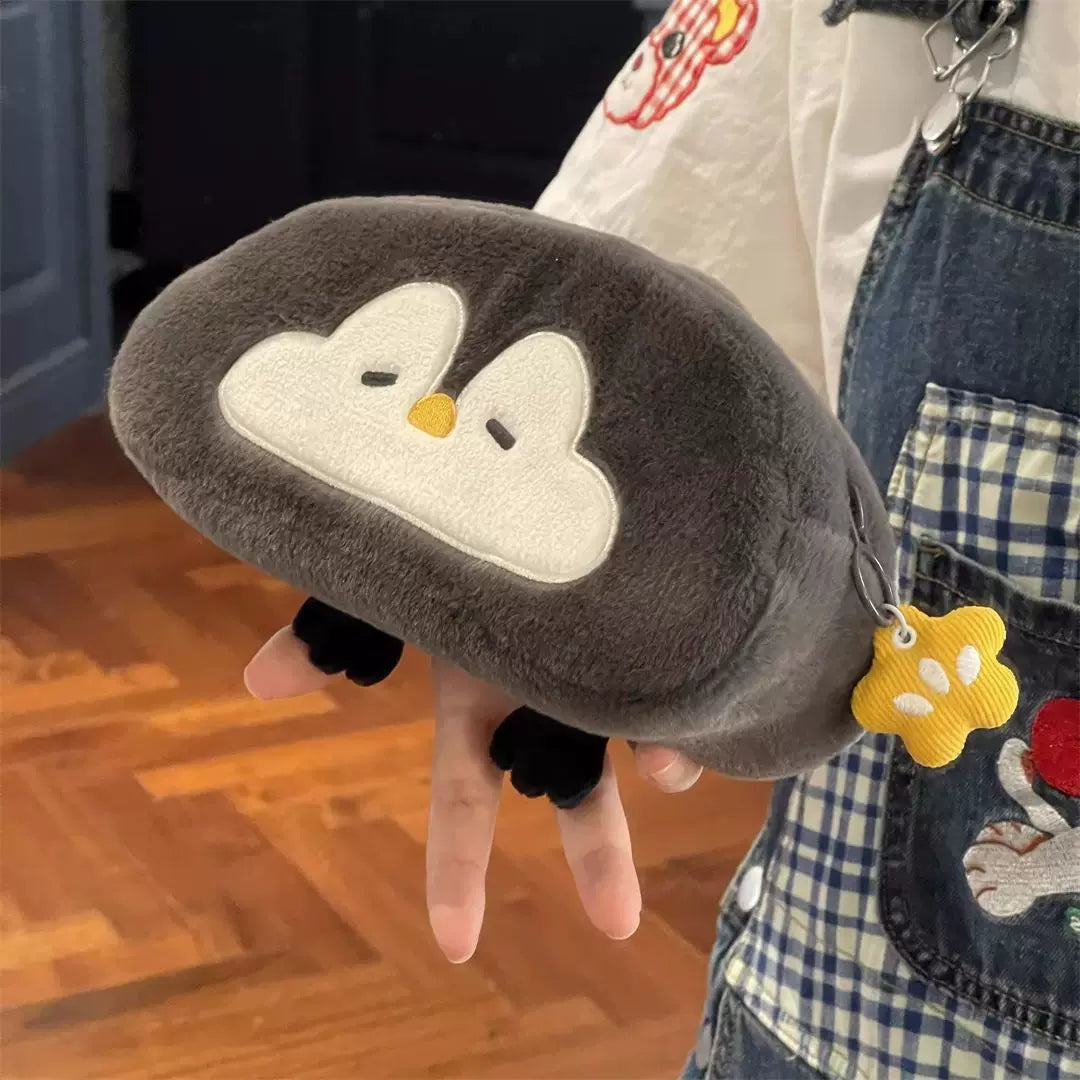 Matching Otter and Penguin Plush Toys for Best Friends, Large Capacity Pencil Case, Pencil Case, Small Item Organizer, Gift