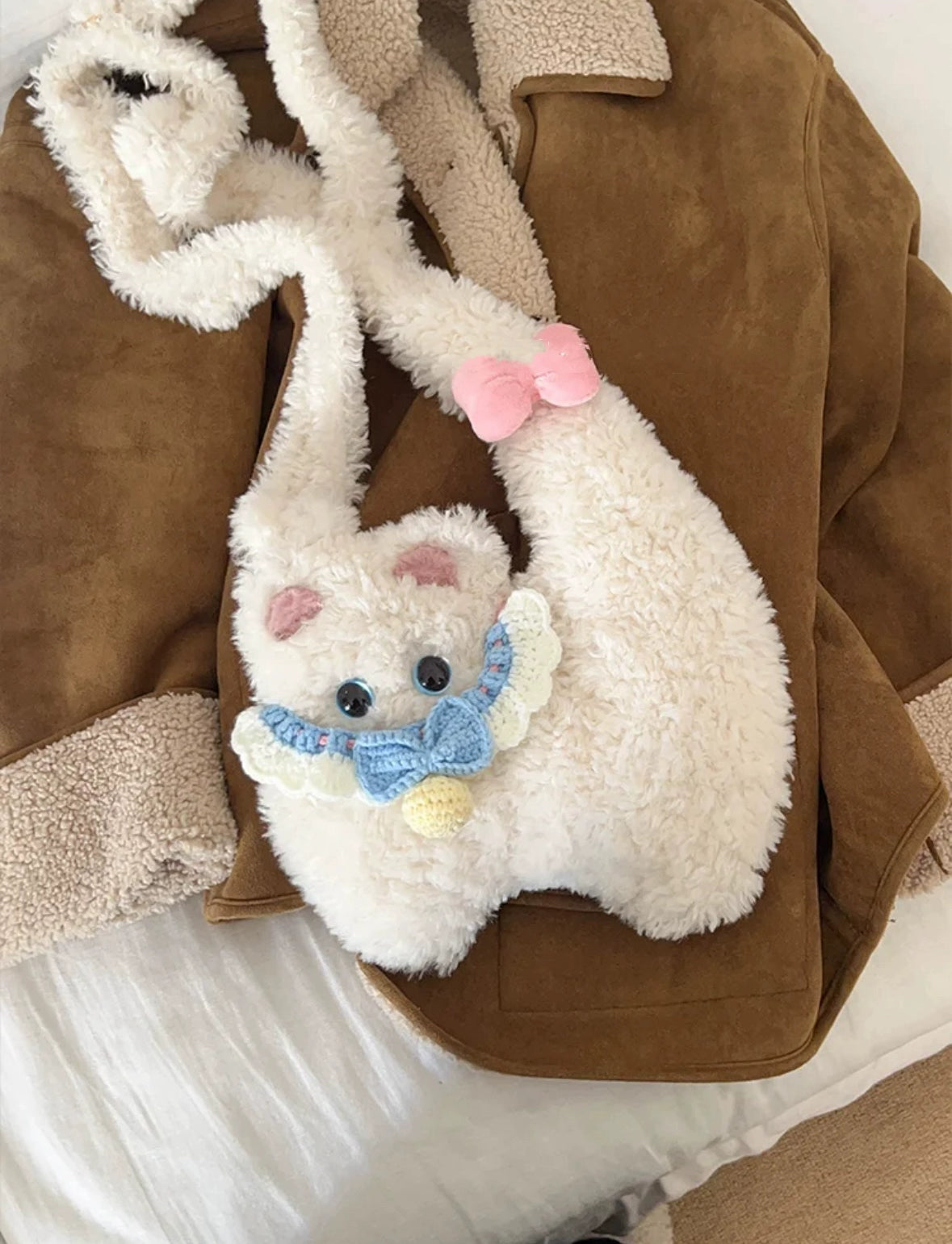 ねこぬいぐるみショルダー|可愛い通勤斜めがけ・肩がけバッグ