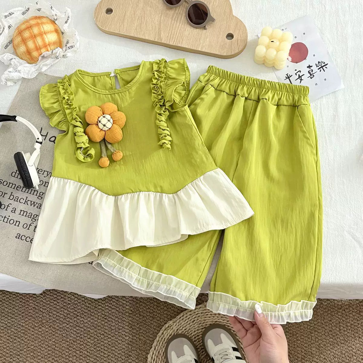 2026年新作女の子セットアップ立体フラワー子供服夏服お洒落可愛い洋風 2026年新作女の子セットアップ立体フラワー子供服夏服お洒落可愛い洋風