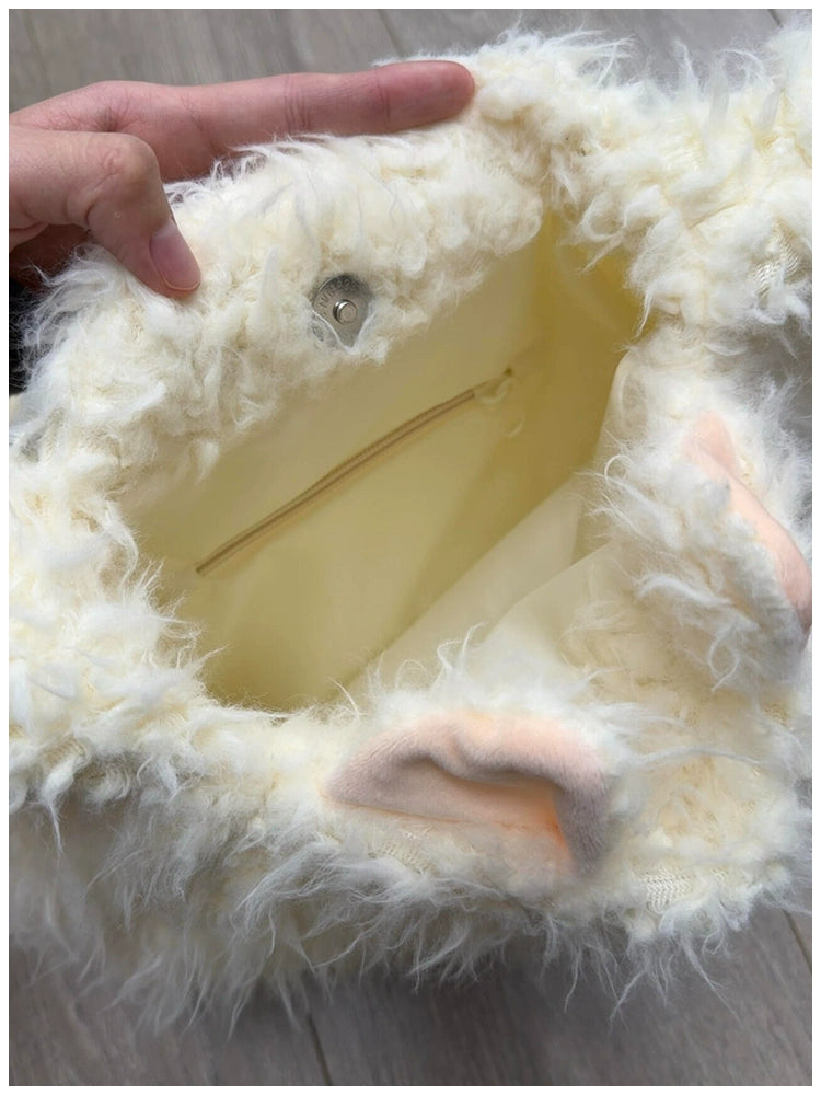 Nishikochi Terrier Plush Tote Bag | Fluffy and Comforting Bag