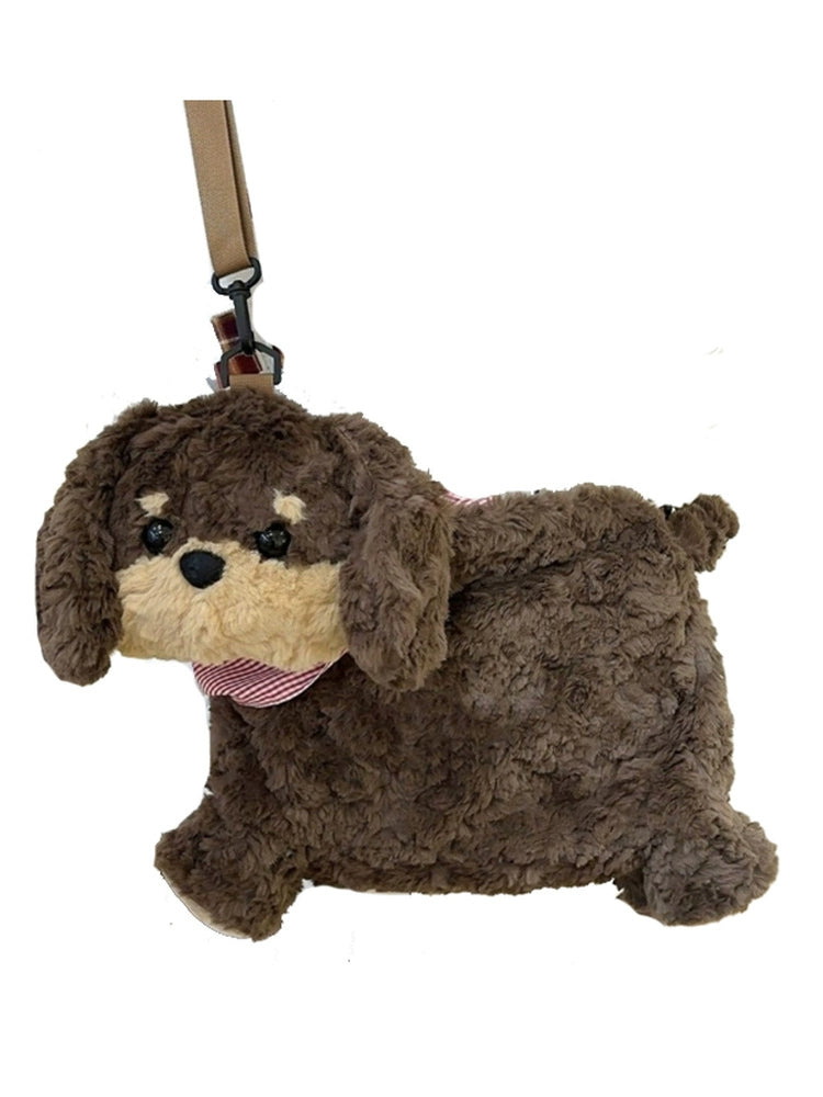 ソーセージ犬ぬいぐるみバッグ|大容量ショルダー