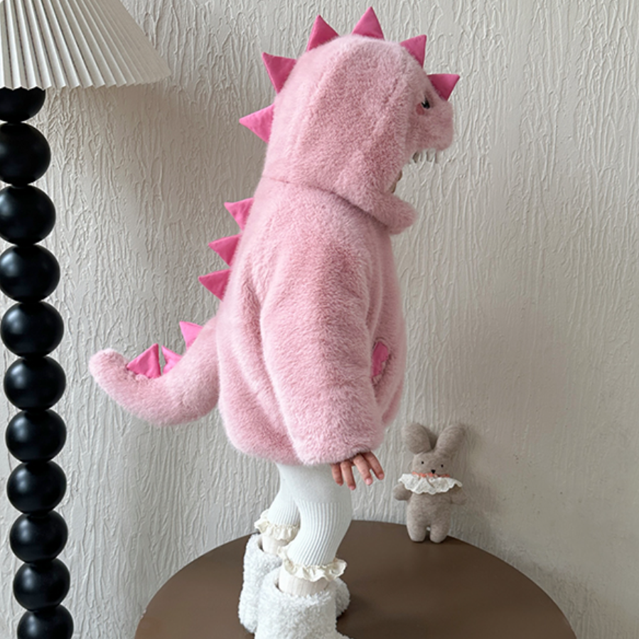 【SNS映え最強】親子ペア高級仕立てふわふわ極厚恐竜アウター