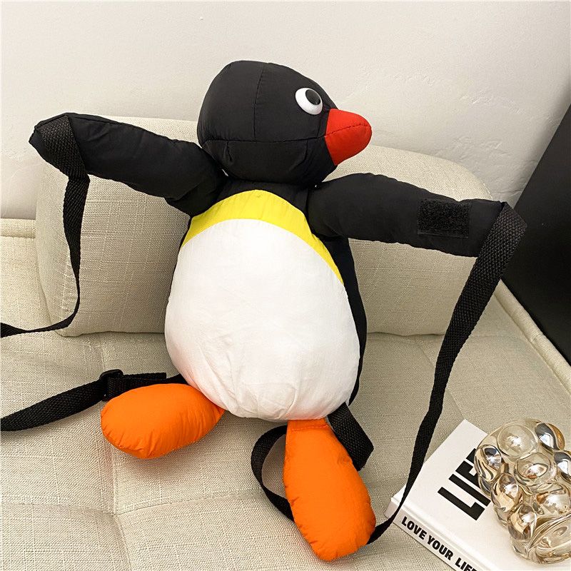 ペンギンファミリーぬいぐるみリュック|大容量かわいいバッグ
