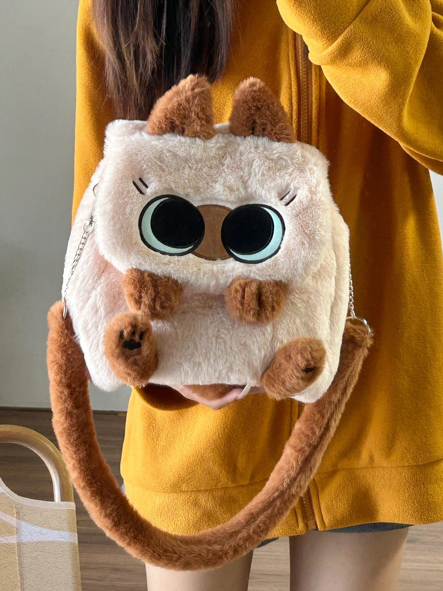 まめねこぬいぐるみ猫グッズリュック|通学・通勤に便利な2WAYタイプ