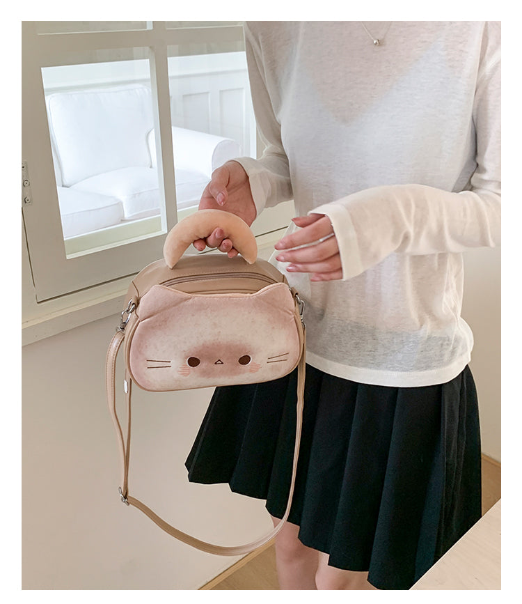 ねこトースト猫グッズキャットショルダーバッグ|小さめ手提げ&斜めがけOK