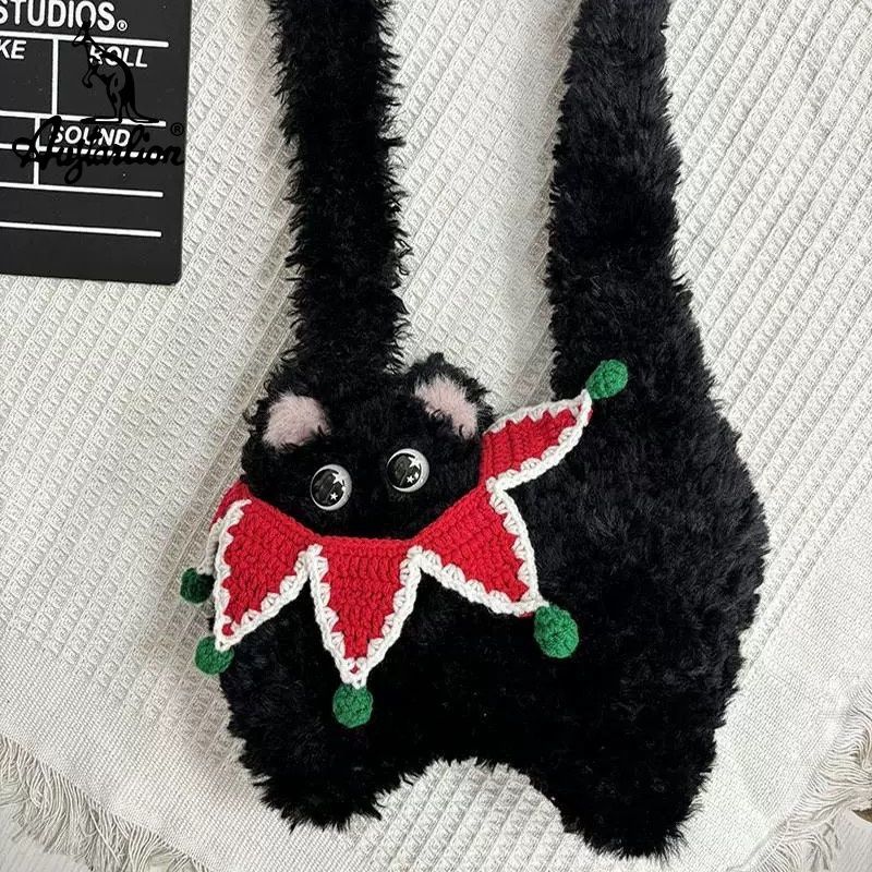 ねこクリスマスショルダーバッグ|ぬいぐるみ風デザイン