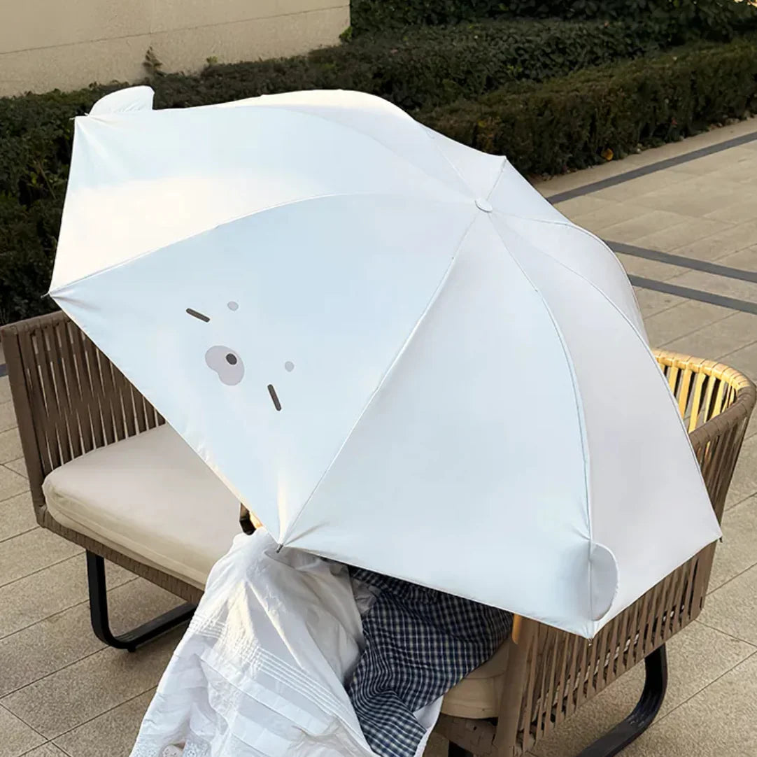 アザラシ柄の大人可愛い傘でUV＆雨対策！おしゃれに持ち歩く折りたたみ晴雨兼用傘