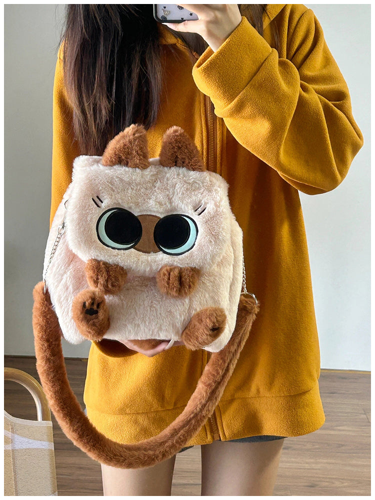 まめねこぬいぐるみ猫グッズリュック｜通学・通勤に便利な2WAYタイプ