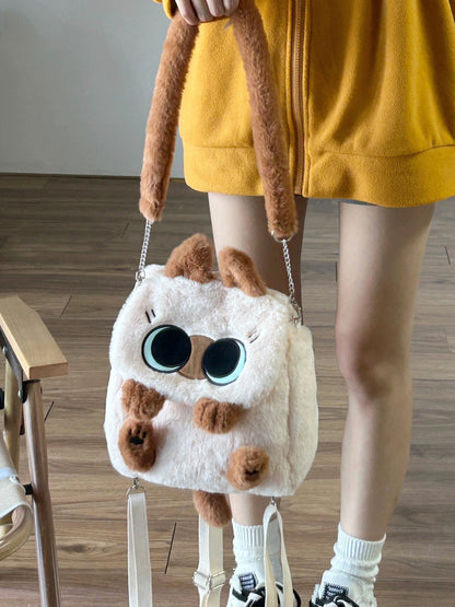 まめねこぬいぐるみ猫グッズリュック｜通学・通勤に便利な2WAYタイプ