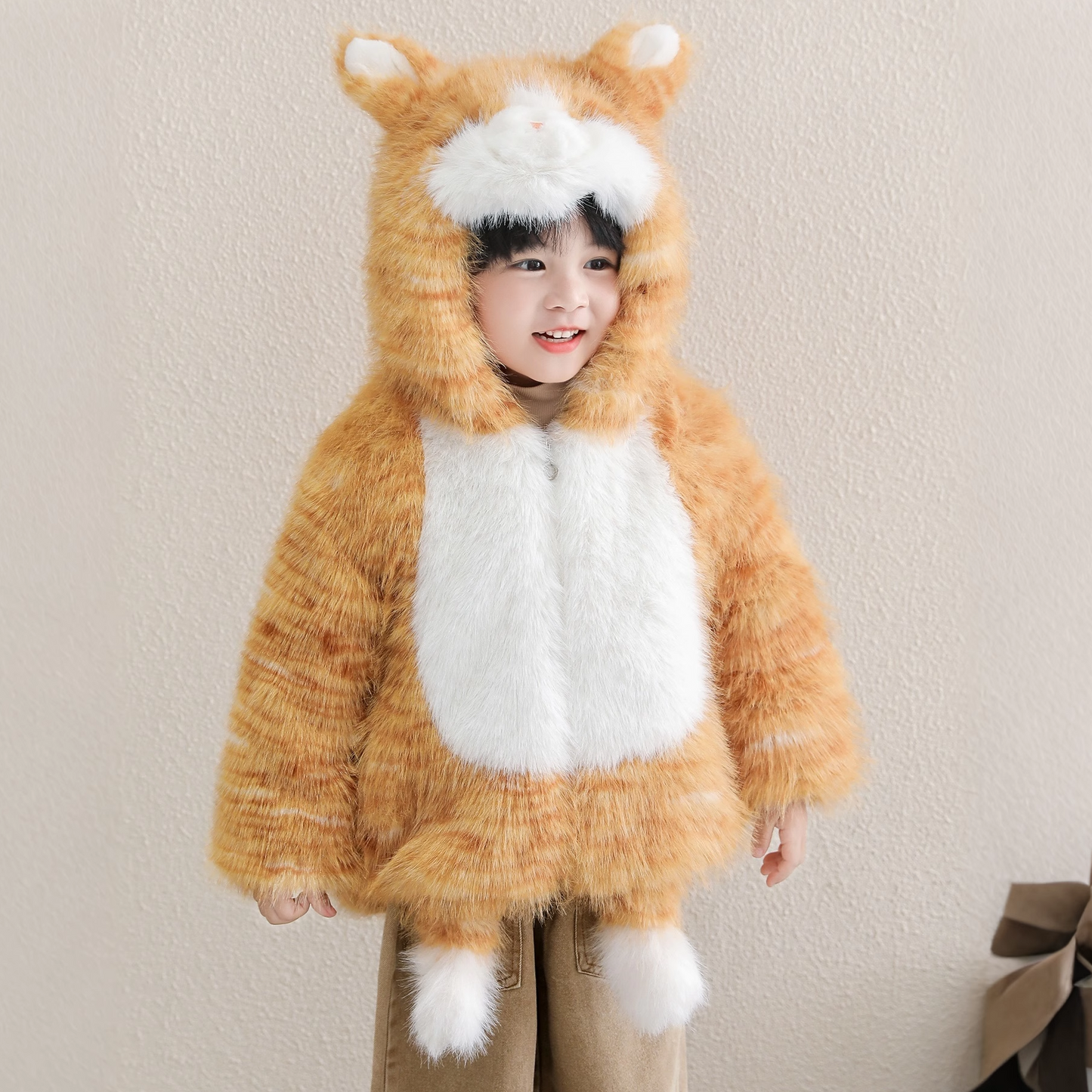 【上質】親子でお揃いもふもふ猫耳ショートコートベビー・キッズ