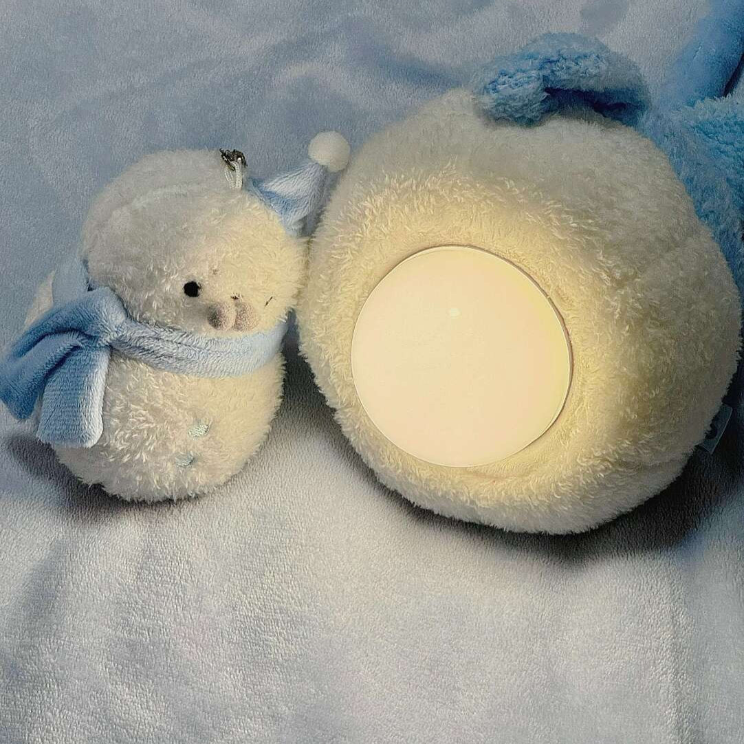 アザラシ雪だるまのふわふわぬいぐるみナイトライト