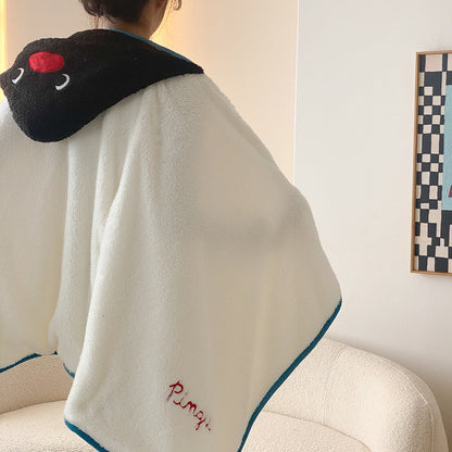 ピングーペンギンフード付きマントポンチョオールシーズン冷房対策オフィス寮用