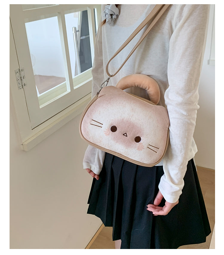 ねこトースト猫グッズキャットショルダーバッグ｜小さめ手提げ＆斜めがけOK