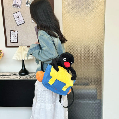 【一緒にお出かけ】ピングーのぬいぐるみトラベルリュック