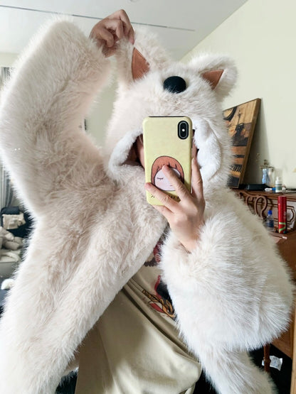 注文殺到中！ウェスティ子犬なりきりふわふわアウター