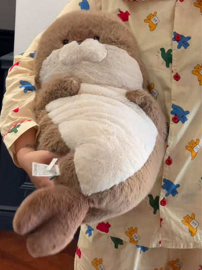 【至福の抱き心地】もっちりアザラシ抱き枕｜癒やしの特大海獺ぬいぐるみ