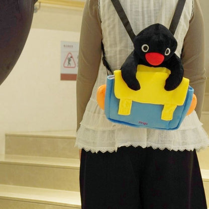 【一緒にお出かけ】ピングーのぬいぐるみトラベルリュック