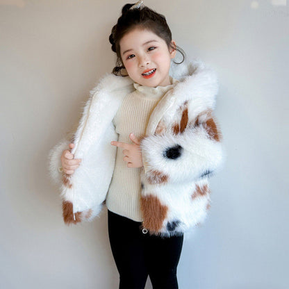 【愛され子猫】もこもこフェイクファーの厚手ベビーコート