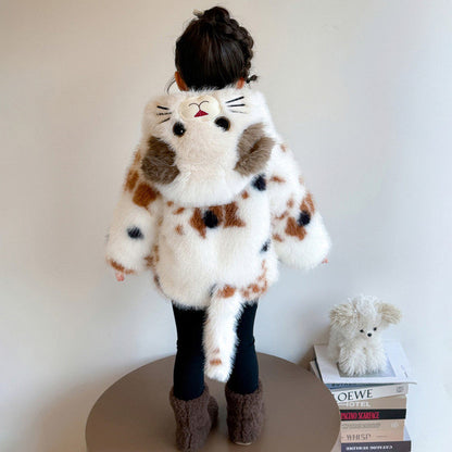 【愛され子猫】もこもこフェイクファーの厚手ベビーコート