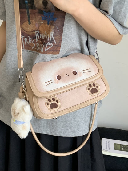 ねこトーストデザイン ミニバッグ猫グッズ｜手提げ＆斜めがけ対応 小さめショルダー