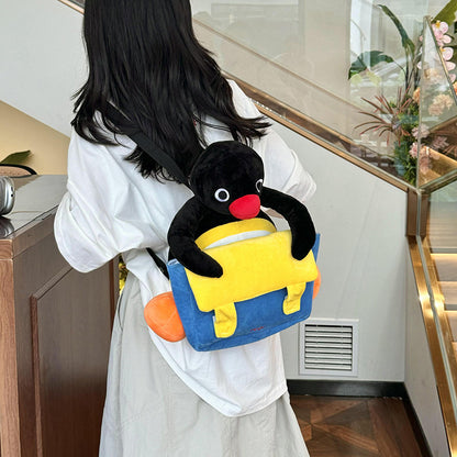 【一緒にお出かけ】ピングーのぬいぐるみトラベルリュック