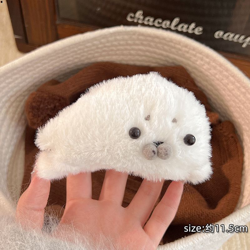 激かわアザラシふわふわバンスクリップぬいぐるみヘアクリップギフトトレンドアイテム