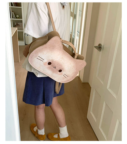 猫好き必見猫グッズかわいいトーストキャットデザインねこリュック｜大容量レトロ風 通勤通学OK