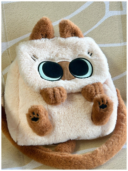 まめねこぬいぐるみ猫グッズリュック｜通学・通勤に便利な2WAYタイプ
