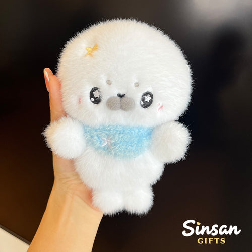 【もちかわ】アザラシの豆袋ぬいぐるみマスコットポーチ