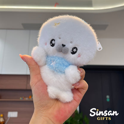 【もちかわ】アザラシの豆袋ぬいぐるみマスコットポーチ