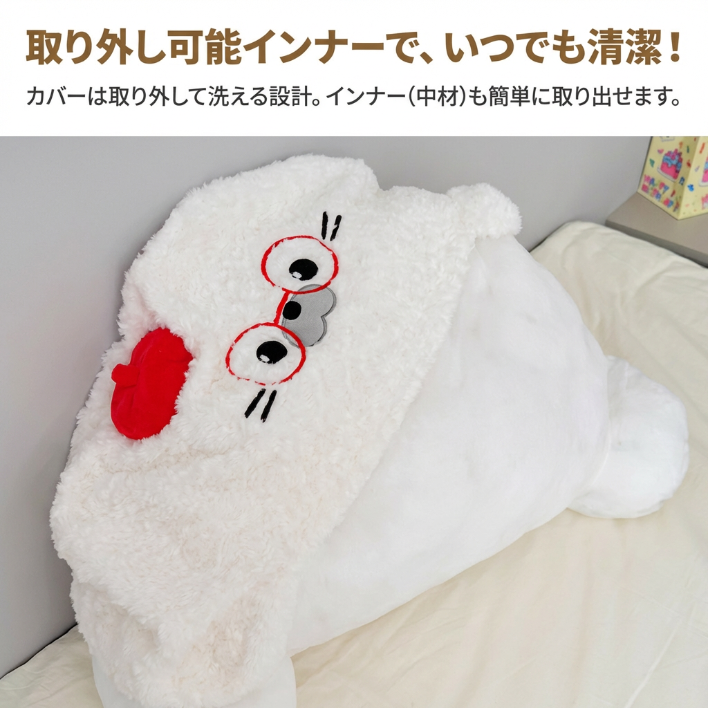 オリジナルかわいいアザラシ抱き枕ベッドソファ用大型背もたれ腰サポートクッション