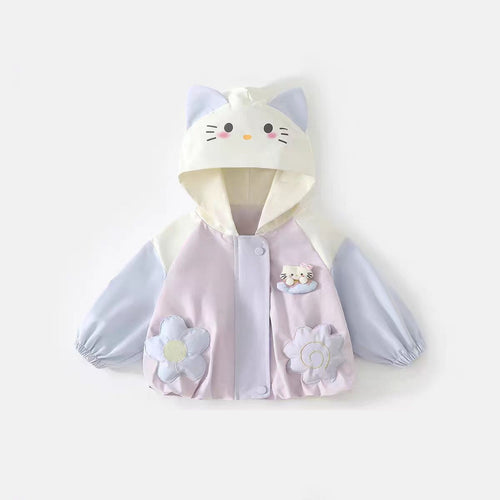 おしゃれかわいいガールズジャケットフード付き秋服
