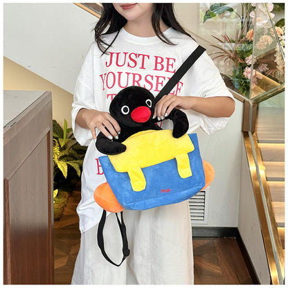 【一緒にお出かけ】ピングーのぬいぐるみトラベルリュック
