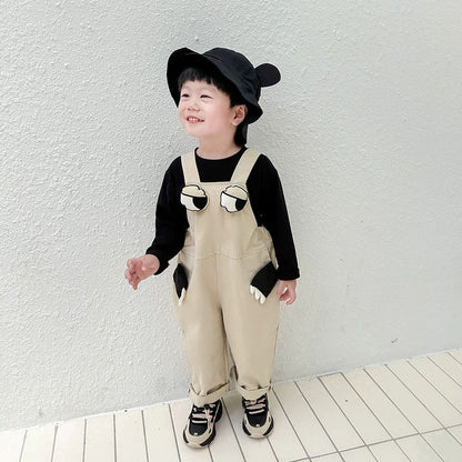 おしゃれ恐竜男児サロペット新作秋子供服