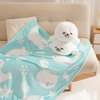 【ギフトに選ばれる高品質】魔法の2WAYもっちりアザラシのブランケットインクッション