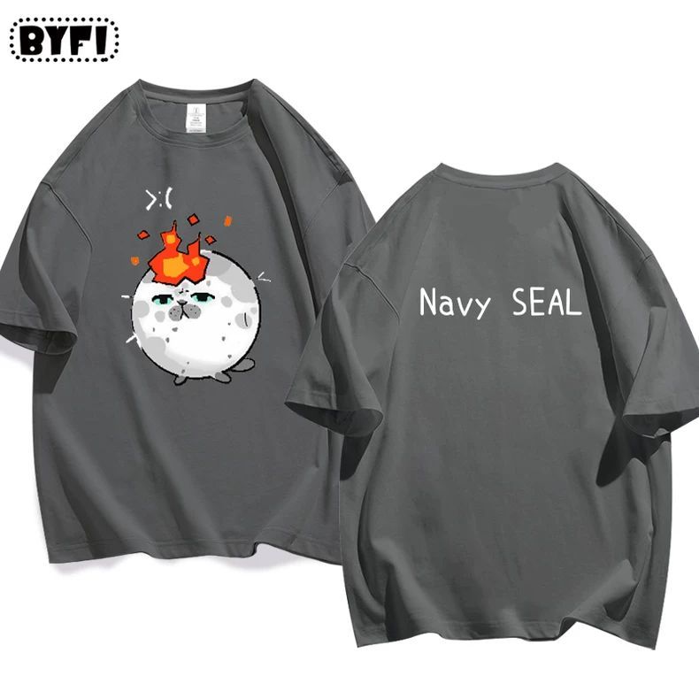 アザラシプリント半袖Tシャツ