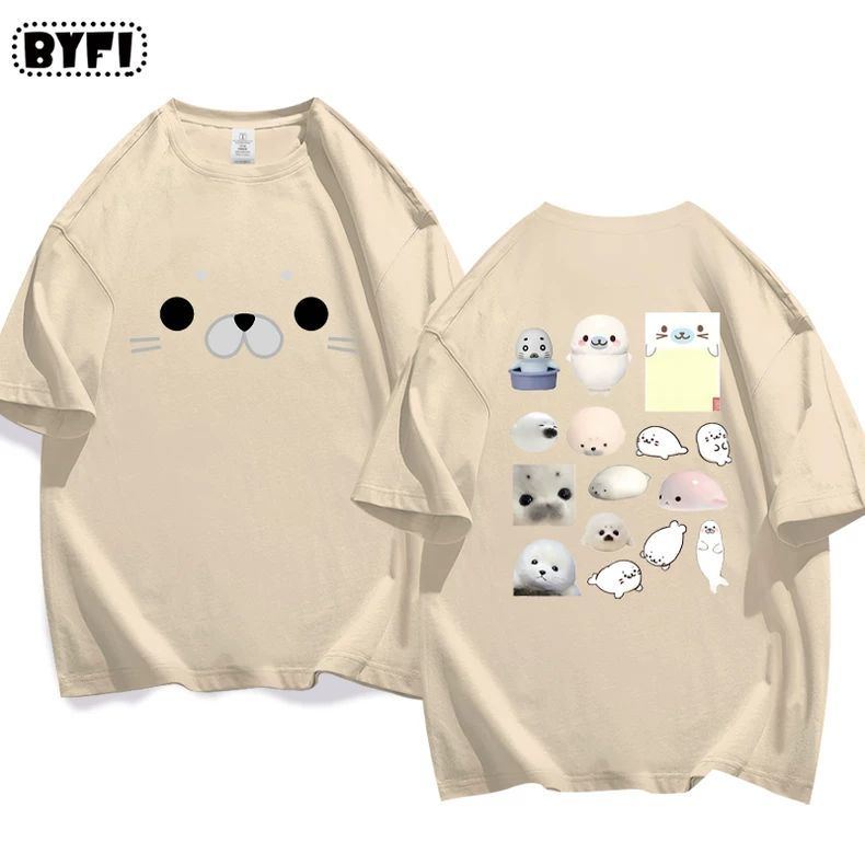 アザラシプリント半袖Tシャツ