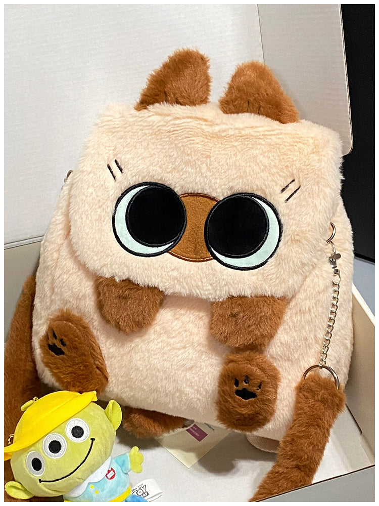 まめねこぬいぐるみ猫グッズリュック｜通学・通勤に便利な2WAYタイプ