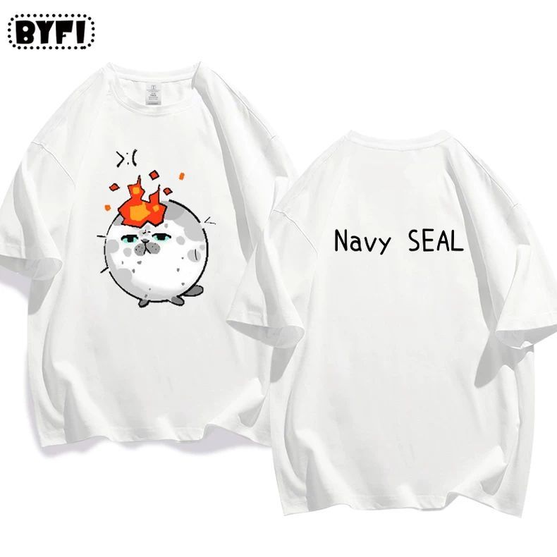 SNSで話題アザラシTシャツ半袖ゆるかわ地雷系二次元ギフトトレンドご