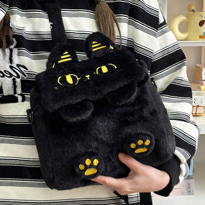 黒ねこ3WAYぬいぐるみバッグ猫グッズ｜リュック・ショルダー・ハンドOK