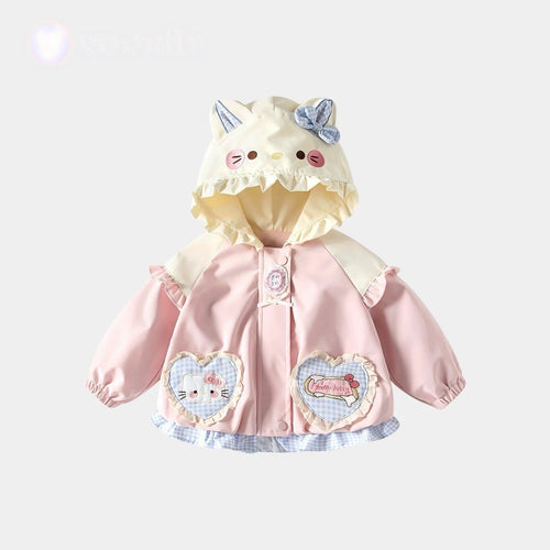 お洒落可愛い女の子春物ジャケット子供服プリンセス風アウター