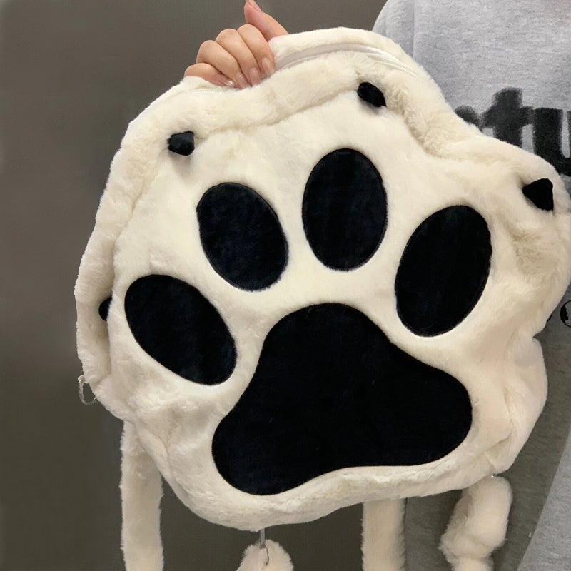 肉球デザインのふわもこ猫グッズリュック｜大容量で可愛い通学バッグ